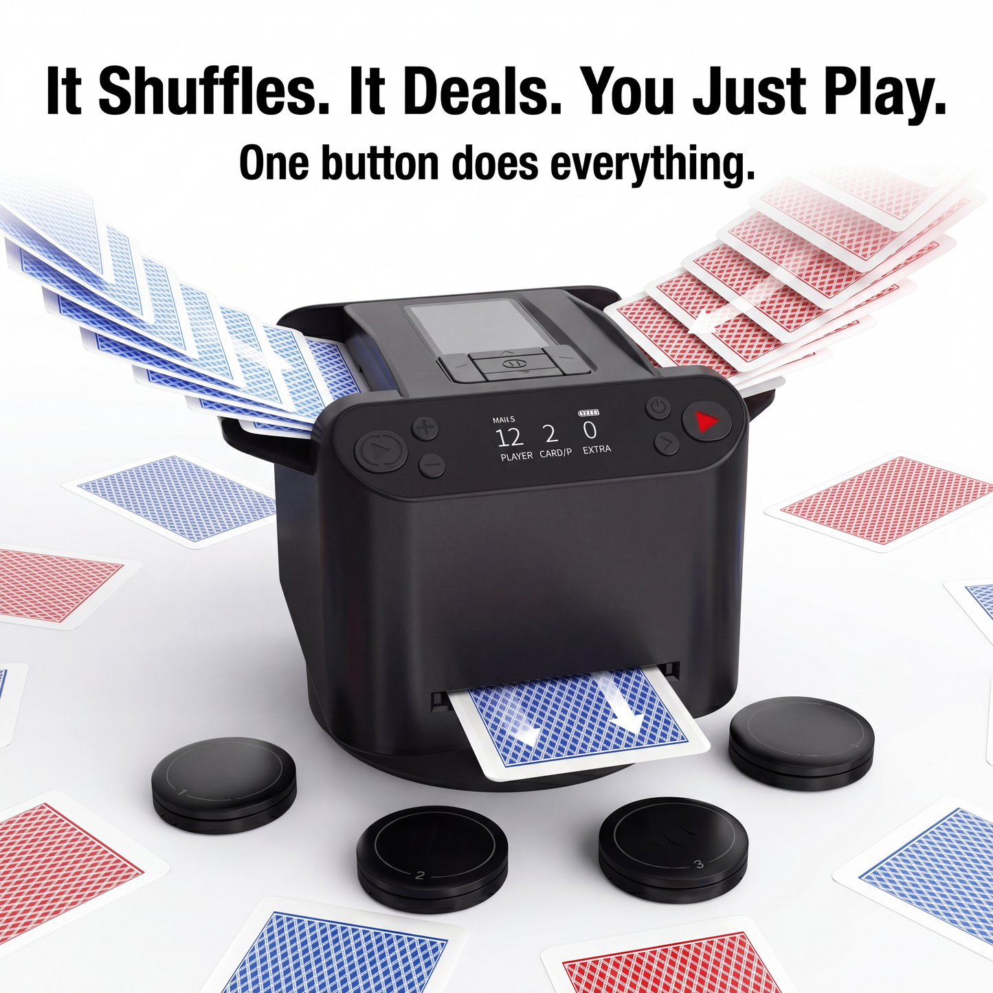 2-in-1 Automatic Card Shuffler & Dealer™